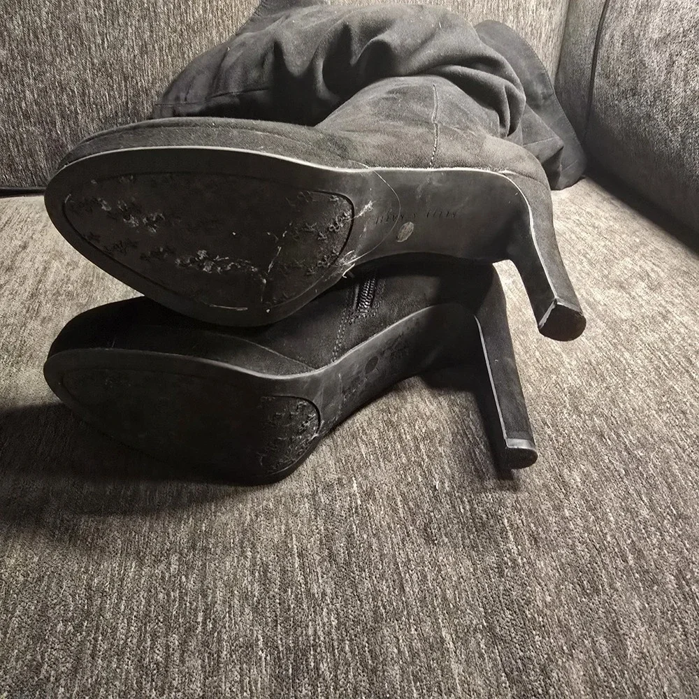 Kelly & Katie Kuzma Womens Black‎ Slouchy Knee High Stiletto Boots Size 6